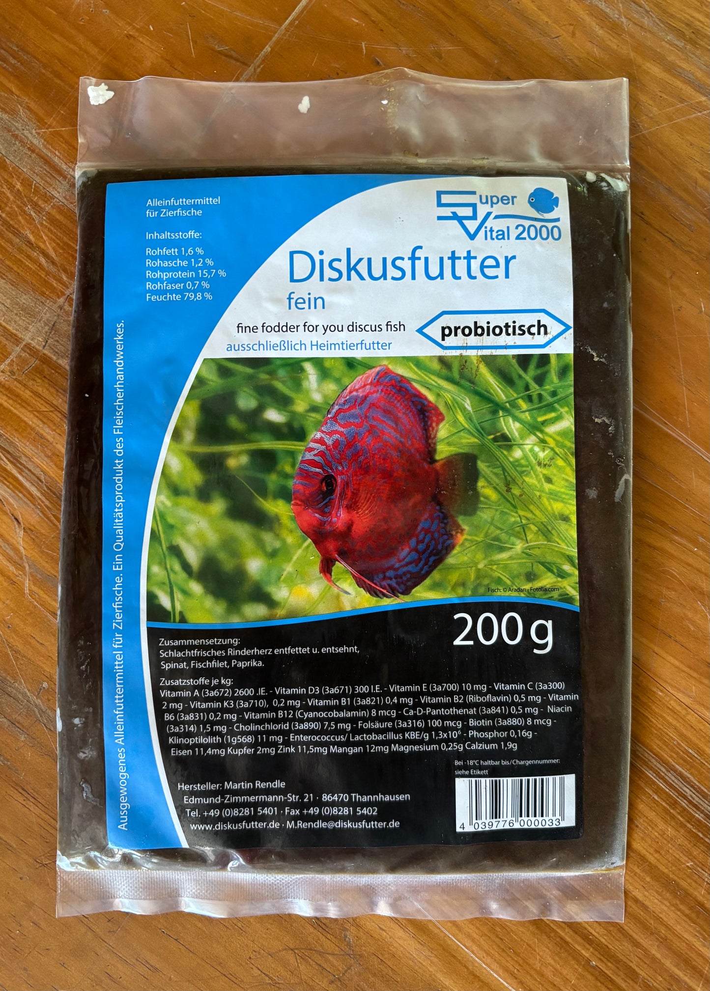 Discus young fish prepared beef heart high quality 200g plate