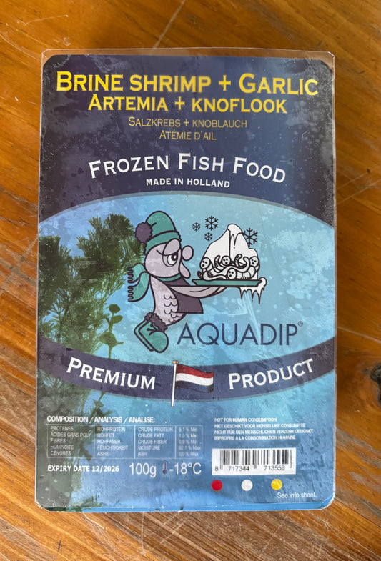 Frozen Artemia / brine shrimp with garlic blister pack 100g x 5